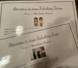 Attestation de formation au Relooking visage et corps